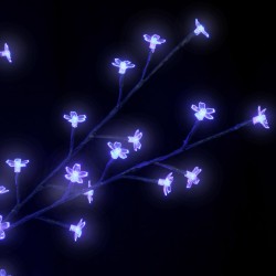 vidaXL Albero di Natale 120 LED Blu Ciliegio in Fiore 150 cm