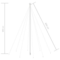 vidaXL Albero Natale a Cascata di Luci LED Interni Esterni 1300 LED 8m