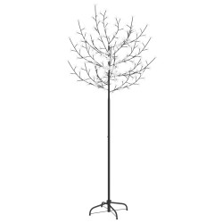 vidaXL Albero di Natale 200 LED Blu Bianco Ciliegio in Fiore 180 cm