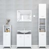 vidaXL Armadio da Bagno Bianco Lucido 30x30x183,5 cm in Truciolato