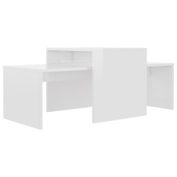 vidaXL Set Tavolini da Caffè Bianco Lucido 100x48x40 cm in Truciolato