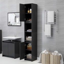 vidaXL Armadio da Bagno Grigio 30x30x183,5 cm in Truciolato