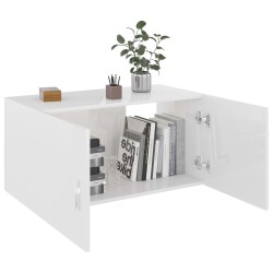 vidaXL Armadietto da Parete Bianco Lucido 80x39x40 cm in Truciolato