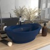 vidaXL Lavabo con Troppopieno Ovale Blu Scuro Opaco 58,5x39cm Ceramica