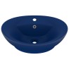 vidaXL Lavabo con Troppopieno Ovale Blu Scuro Opaco 58,5x39cm Ceramica