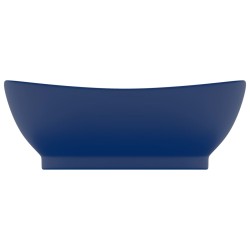 vidaXL Lavabo con Troppopieno Ovale Blu Scuro Opaco 58,5x39cm Ceramica