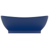 vidaXL Lavabo con Troppopieno Ovale Blu Scuro Opaco 58,5x39cm Ceramica