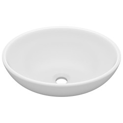 vidaXL Lavandino Lusso Ovale Bianco Opaco 40x33 cm in Ceramica