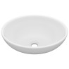 vidaXL Lavandino Lusso Ovale Bianco Opaco 40x33 cm in Ceramica