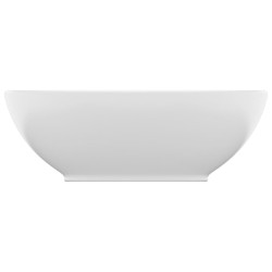 vidaXL Lavandino Lusso Ovale Bianco Opaco 40x33 cm in Ceramica