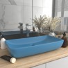 vidaXL Lavabo Lusso Rettangolare Azzurro Opaco 71x38 cm in Ceramica