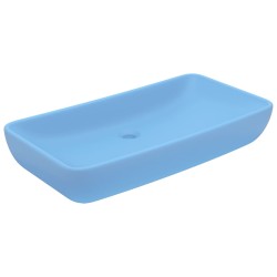 vidaXL Lavabo Lusso Rettangolare Azzurro Opaco 71x38 cm in Ceramica