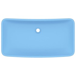 vidaXL Lavabo Lusso Rettangolare Azzurro Opaco 71x38 cm in Ceramica