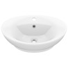 vidaXL Lavandino con Troppopieno Ovale Bianco Opaco 58,5x39cm Ceramica