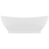 vidaXL Lavandino con Troppopieno Ovale Bianco Opaco 58,5x39cm Ceramica