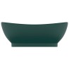 vidaXL Lavabo Troppopieno Ovale Verde Scuro Opaco 58,5x39cm Ceramica