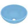 vidaXL Lavandino Lusso Rotondo Azzurro Opaco 32,5x14 cm in Ceramica