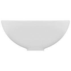 vidaXL Lavandino Lusso Rotondo Bianco Opaco 32,5x14 cm in Ceramica