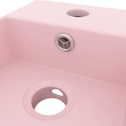 vidaXL Lavandino con Troppopieno in Ceramica Rosa Opaco