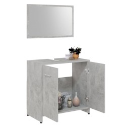 vidaXL Set Mobili da Bagno Grigio Cemento in Legno ingegnerizzato