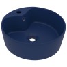 vidaXL Lavandino con Troppopieno Blu Scuro Opaco 36x13 cm in Ceramica