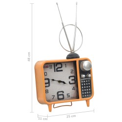  vidaXL Orologio da Tavolo Arancione e Nero 25x11x48 cm in Ferro e MDF