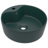 vidaXL Lavandino con Troppopieno Verde Scuro Opaco 36x13cm in Ceramica