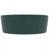 vidaXL Lavandino con Troppopieno Verde Scuro Opaco 36x13cm in Ceramica