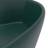 vidaXL Lavandino con Troppopieno Verde Scuro Opaco 36x13cm in Ceramica