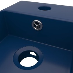 vidaXL Lavandino con Troppopieno in Ceramica Blu Scuro