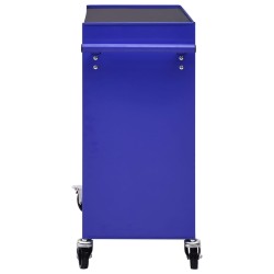 vidaXL Carrello Portautensili con 4 Cassetti in Acciaio Blu