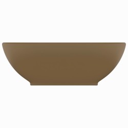 vidaXL Lavandino Lusso Ovale Crema Opaco 40x33 cm in Ceramica