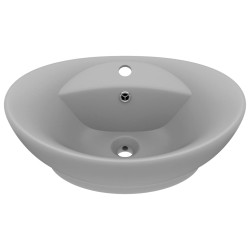 vidaXL Lavabo con Troppopieno Ovale Turchese Grigio 58,5x39 cm Ceramica