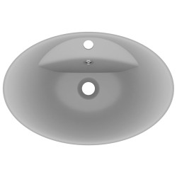 vidaXL Lavabo con Troppopieno Ovale Turchese Grigio 58,5x39 cm Ceramica