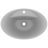 vidaXL Lavabo con Troppopieno Ovale Turchese Grigio 58,5x39 cm Ceramica