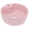 vidaXL Lavandino con Troppopieno Rosa Opaco 36x13 cm in Ceramica