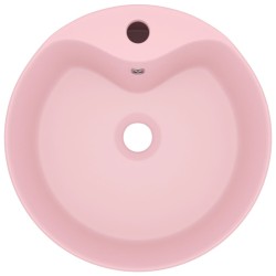 vidaXL Lavandino con Troppopieno Rosa Opaco 36x13 cm in Ceramica