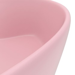 vidaXL Lavandino con Troppopieno Rosa Opaco 36x13 cm in Ceramica