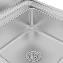 vidaXL Mobiletto da Cucina con Lavandino in Acciaio Inox 60x60x96 cm