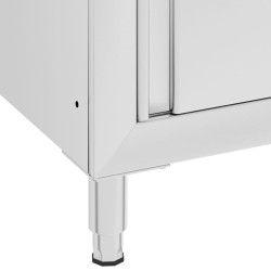 vidaXL Mobiletto da Cucina con Lavandino in Acciaio Inox 60x60x96 cm