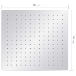 vidaXL Testa Doccia a Pioggia in Acciaio Inox 304 30x30cm Quadrata