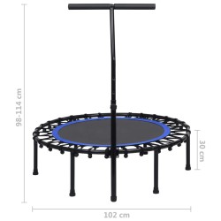 vidaXL Trampolino da Fitness con Manico 102 cm