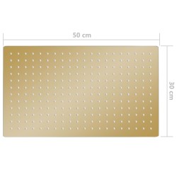 vidaXL Testa Doccia a Pioggia Acciaio Inox 50x30 cm Rettangolare Oro