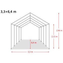 vidaXL Tendone Bestiame Rimovibile PVC 550 g/m² 3,3x6,4 m Verde Scuro