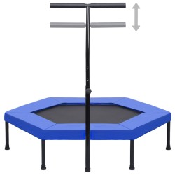 vidaXL Trampolino con Manico e Tappetino di Sicurezza Esagonale 122 cm