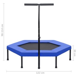 vidaXL Trampolino con Manico e Tappetino di Sicurezza Esagonale 122 cm