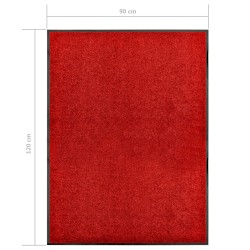 vidaXL Zerbino Lavabile Rosso 90x120 cm