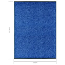 vidaXL Zerbino Lavabile Blu 90x120 cm