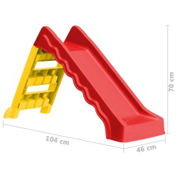 vidaXL Scivolo Pieghevole Bambini per Interni e Esterni Giallo e Rosso