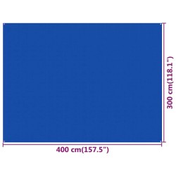 vidaXL Tappeto da Tenda 300x400 cm Blu in HDPE